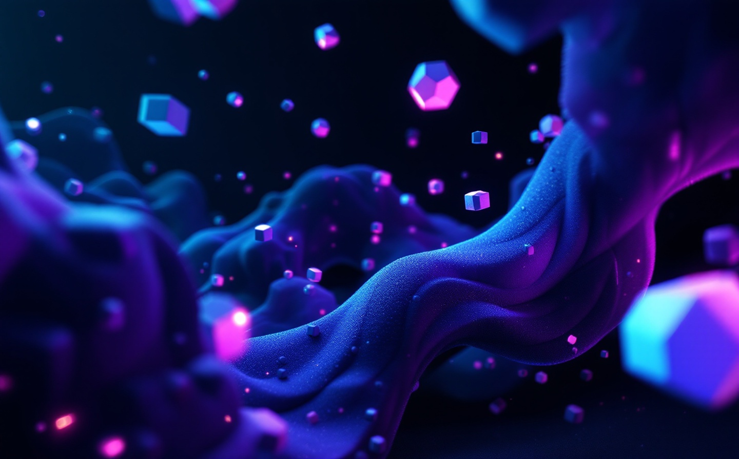 3D voxel art background representing game modification